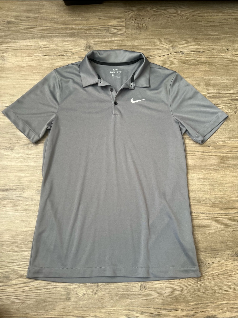 Nike Men’s Dri-Fit Grey Short Sleeve Button Up Polo